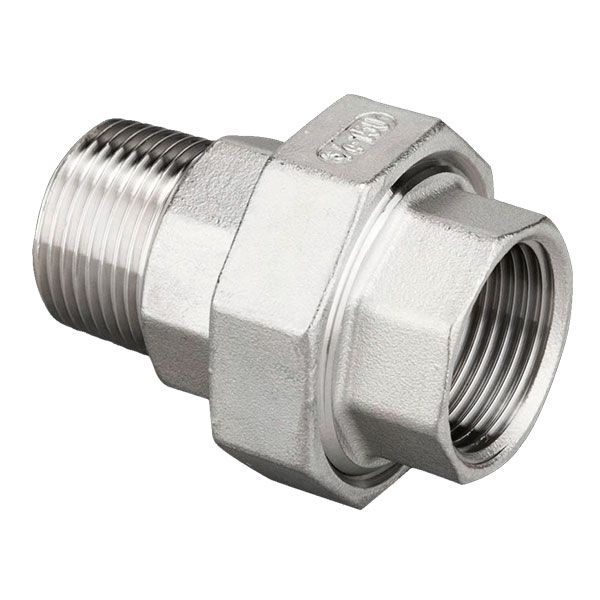 Муфта американка нержавіюча AISI 304 з В-З наріззю DN 15 (1/2") та прокладкою PTFE